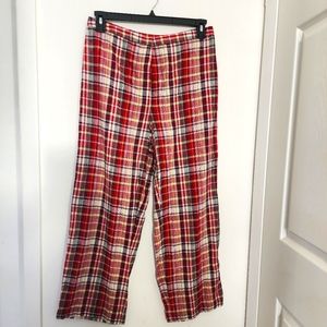 Emma James Linen Blend Plaid Pants